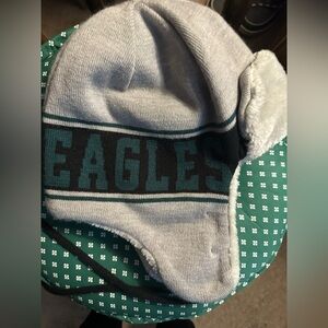 NFL Eagles Black & Gray Fleece Hat